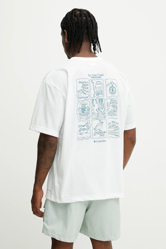 Odzież Columbia t-shirt sportowy Cedar Trail 2120381 biały