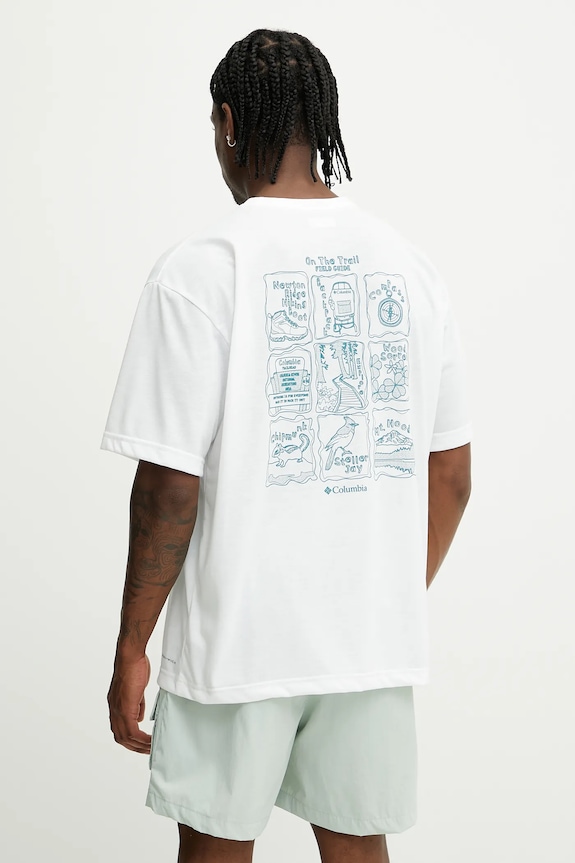 Odzież Columbia t-shirt sportowy Cedar Trail 2120381 biały