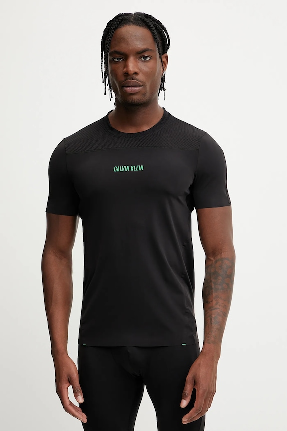 Tréninkové tričko Calvin Klein Performance slim černá LVGMS5K188