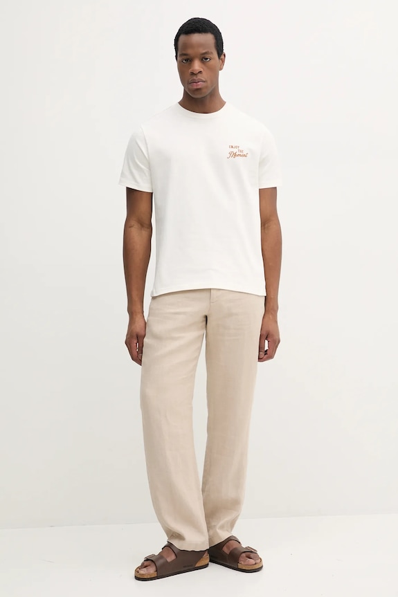 United Colors of Benetton tricou din bumbac 34BNU10AP bej SS25