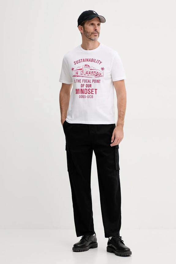 United Colors of Benetton tricou din bumbac 3I1XU10A4 alb SS25