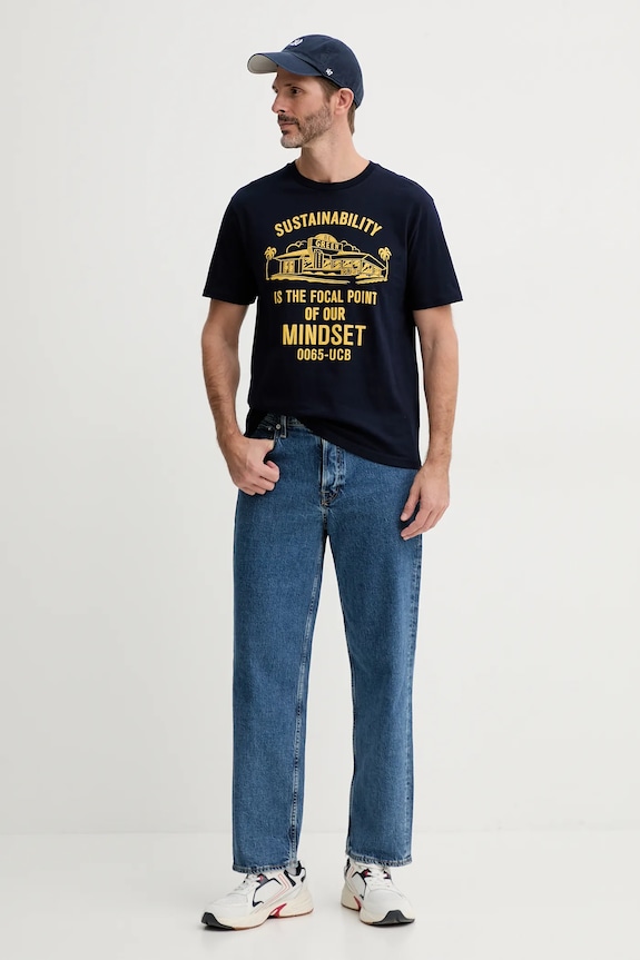 Bavlnené tričko United Colors of Benetton 3I1XU10A4 tmavomodrá SS25