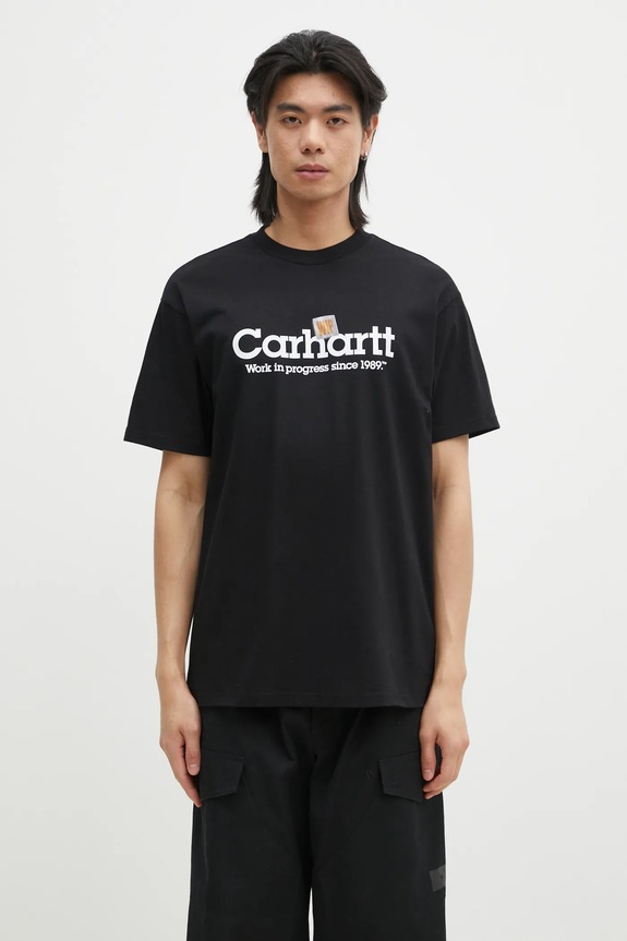 Carhartt WIP cotton t-shirt Label Script relaxed black I034421.89XX