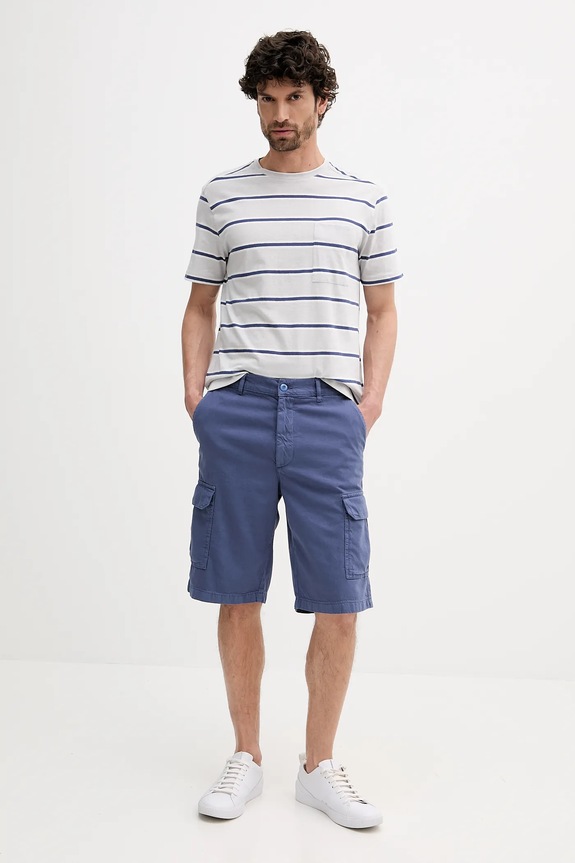 Tričko s příměsí lnu United Colors of Benetton 32UZU10A7 šedá SS25