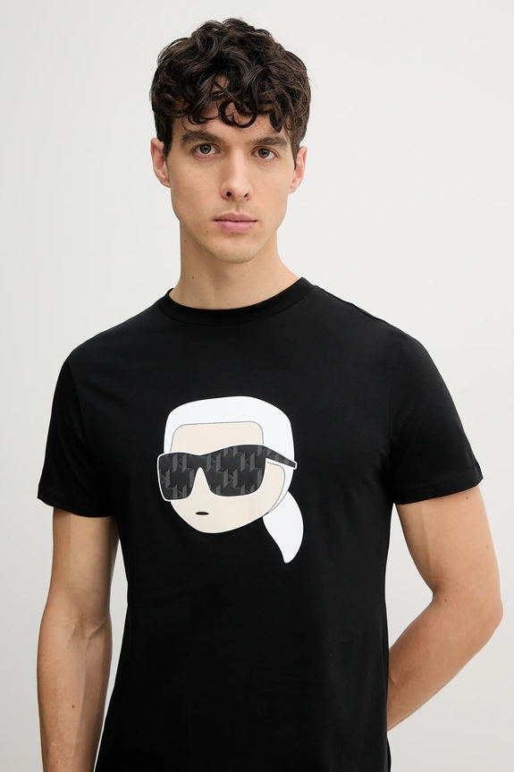 Pamučna majica Karl Lagerfeld crna 552251.755073