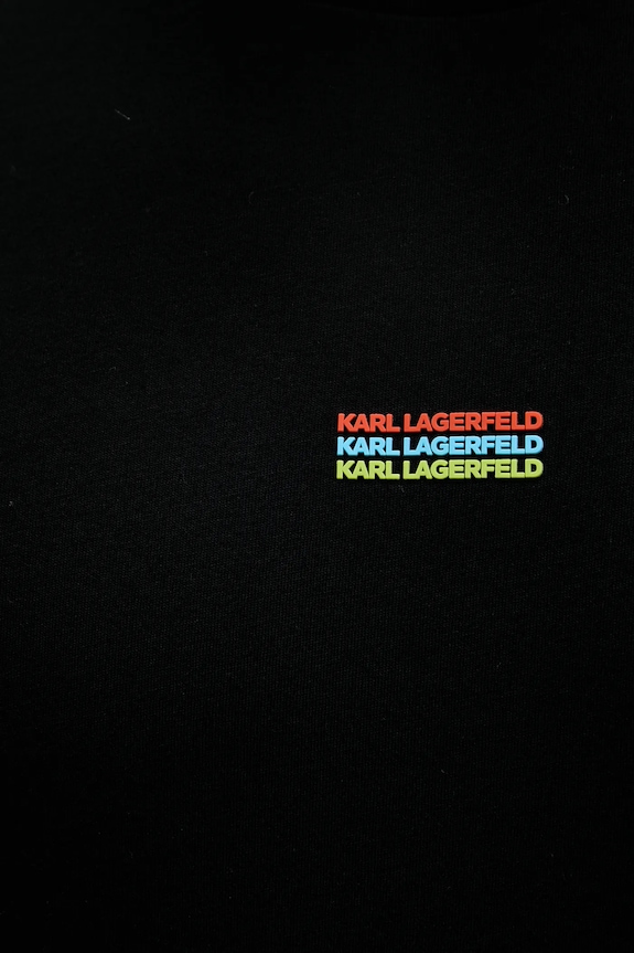 Βαμβακερό μπλουζάκι Karl Lagerfeld 552224.755031 μαύρο