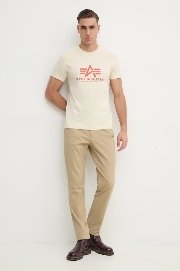 Alpha Industries tricou din bumbac 100501CB bej SS25