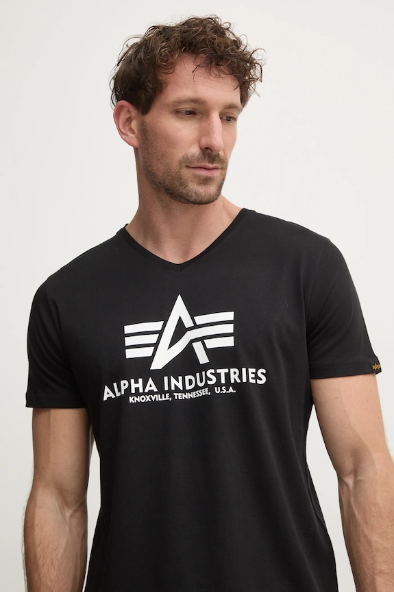 Tričko Alpha Industries potlač čierna 106512