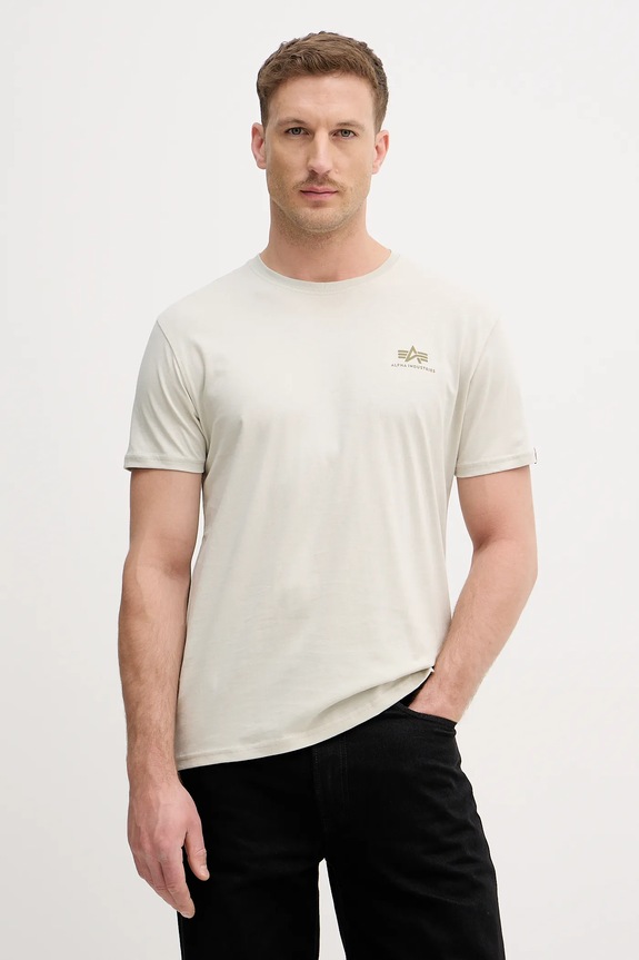 Oblečenie Bavlnené tričko Alpha Industries 128507CP béžová