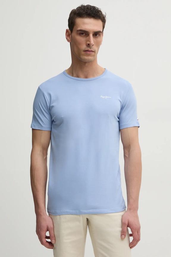 Tričko Pepe Jeans ORIGINAL BASIC 3N slim modrá PM508212
