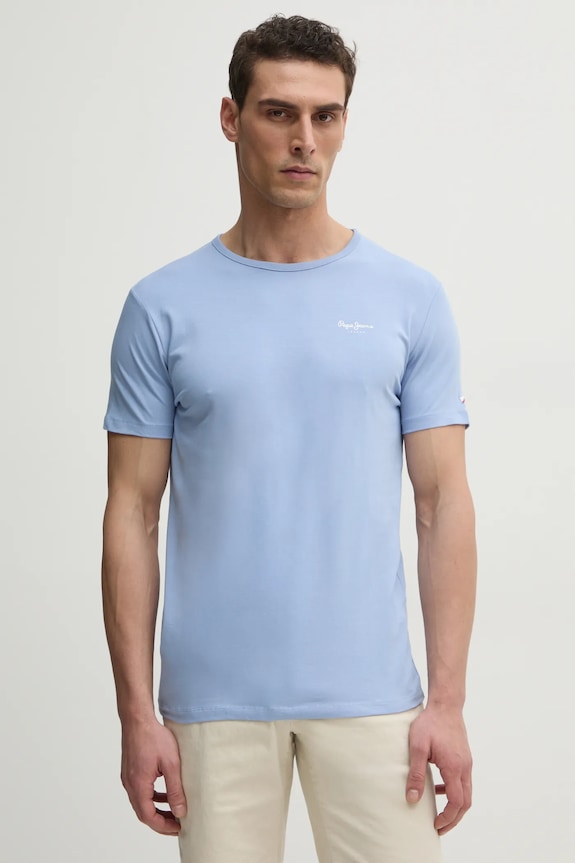 Tričko Pepe Jeans ORIGINAL BASIC 3N slim modrá PM508212
