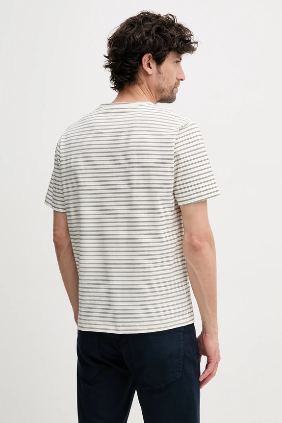 Ρούχα Μπλουζάκι με λινό μείγμα Pepe Jeans WEST STRIPED PURNEY TEE PM509761 μπεζ