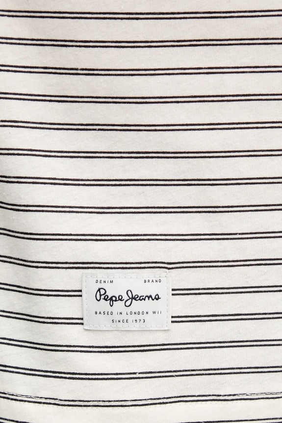 Μπλουζάκι με λινό μείγμα Pepe Jeans WEST STRIPED PURNEY TEE PM509761 μπεζ