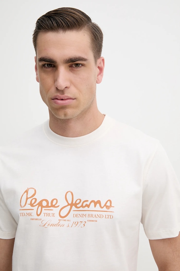Bavlnené tričko Pepe Jeans DUMAS TEE béžová PM509769