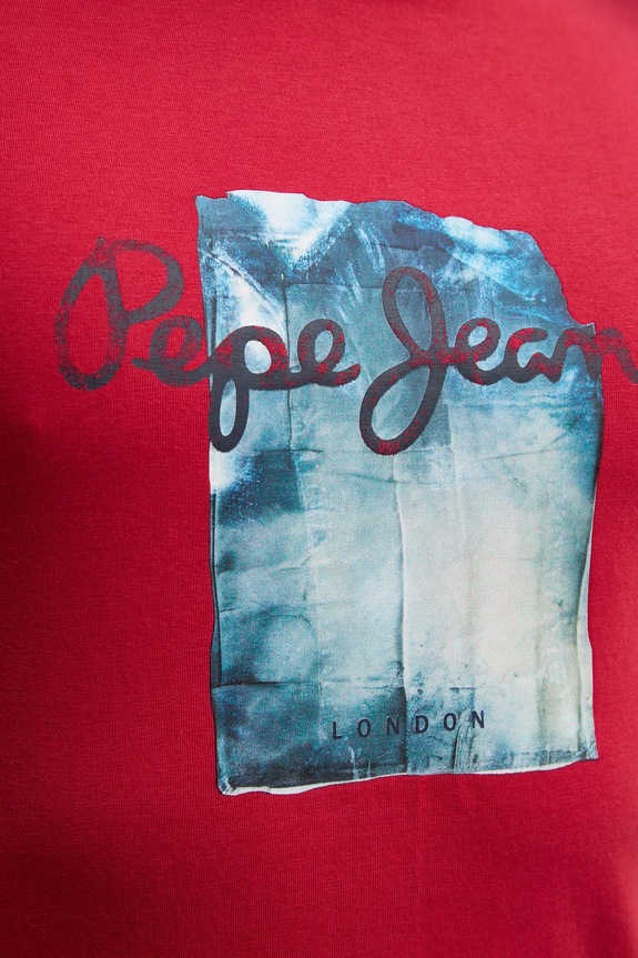 Βαμβακερό μπλουζάκι Pepe Jeans PRUSH PM509781 κόκκινο