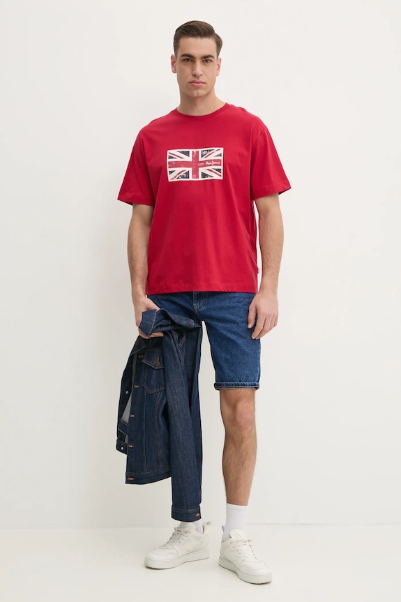 Bavlnené tričko Pepe Jeans UNION TEE PM509790 červená SS25