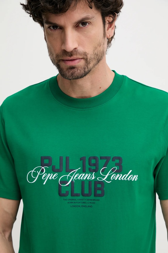 Bavlnené tričko Pepe Jeans TALBOT zelená PM509791