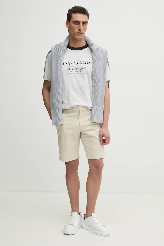 Μπλουζάκι Pepe Jeans PETERSON PM509801 γκρί SS25