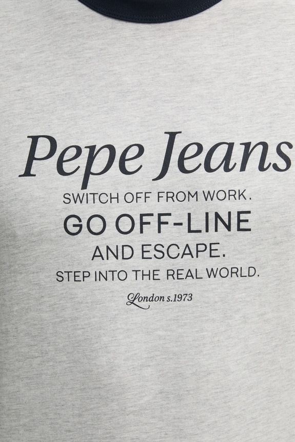 Μπλουζάκι Pepe Jeans PETERSON PM509801 γκρί
