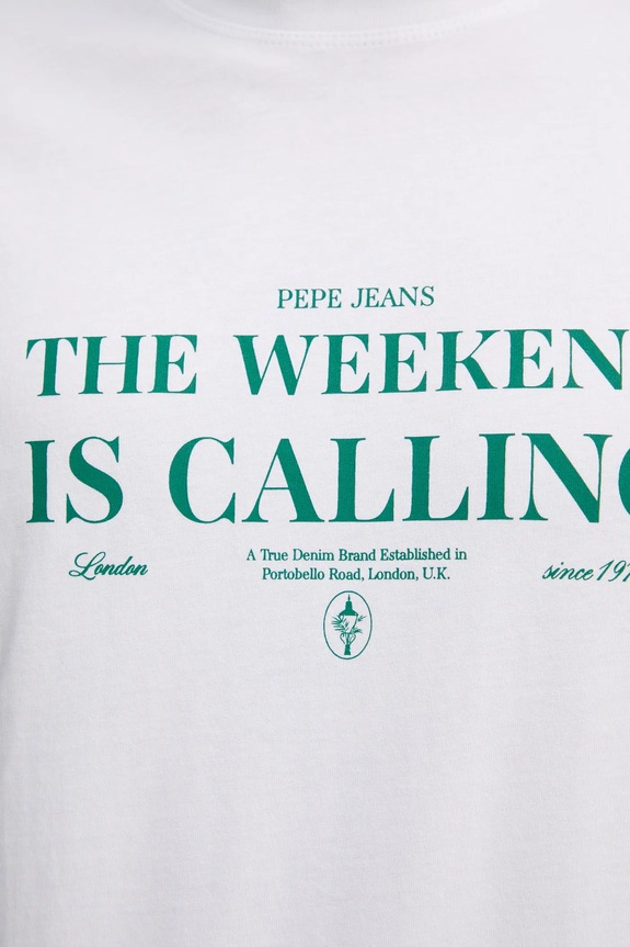 Bavlnené tričko Pepe Jeans PALMER PM509802 biela