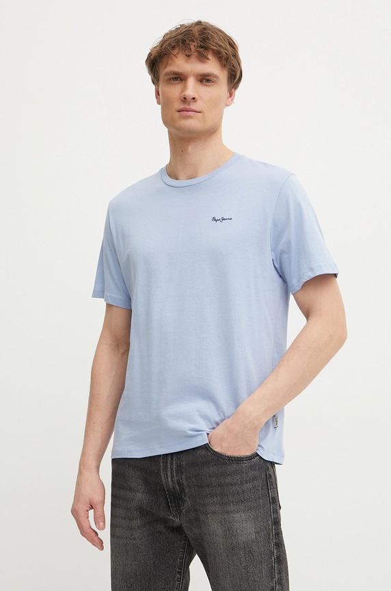 Odzież Pepe Jeans t-shirt bawełniany BACK CLAG PM509921 niebieski
