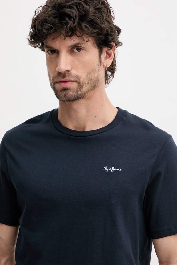 Bavlnené tričko Pepe Jeans BACK CLAG tmavomodrá PM509921