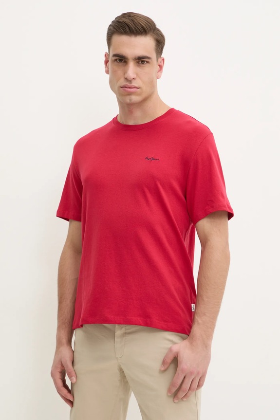 Pepe Jeans t-shirt bawełniany CONTRAST CONNOR czerwony PM509933