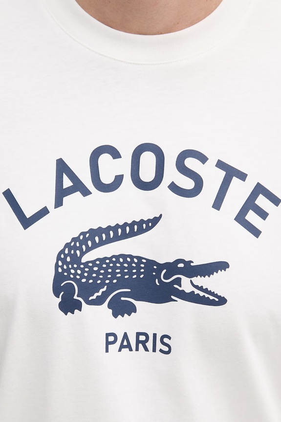 Lacoste T-shirt męski bawełniany TH2733 biały