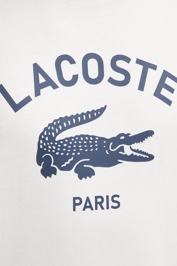 Bavlnené tričko Lacoste TH2733 biela