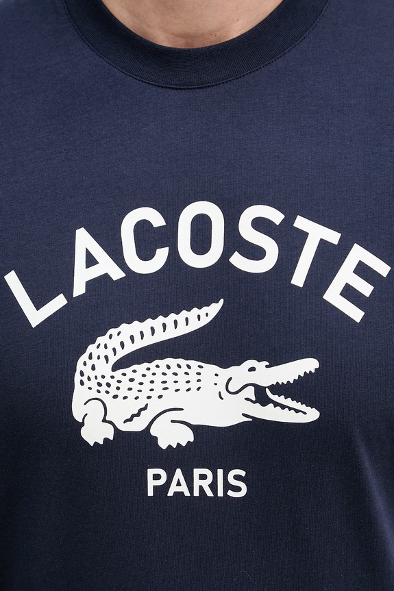 Lacoste T-shirt męski bawełniany TH2733 granatowy