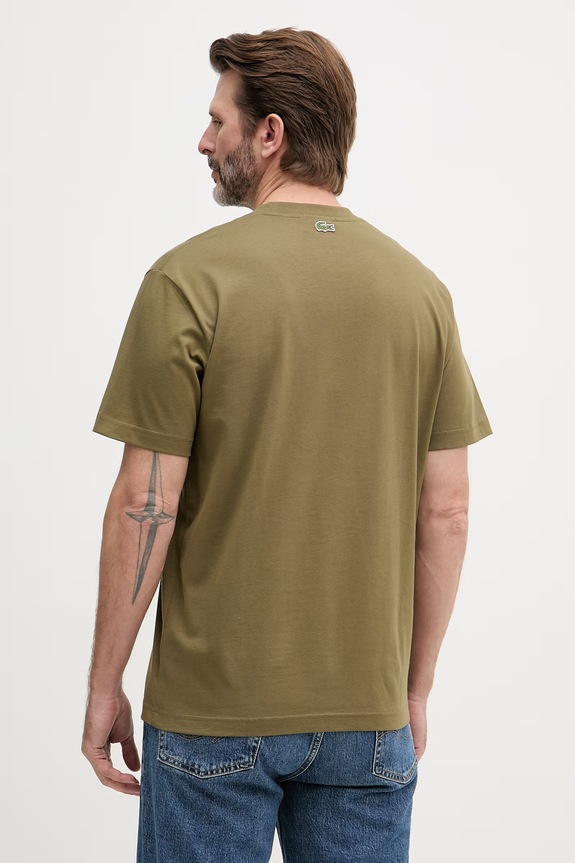 Odzież Lacoste T-shirt męski bawełniany TH2733 zielony