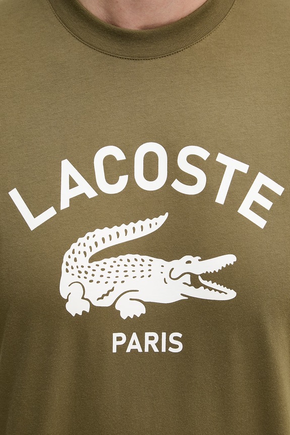 Lacoste T-shirt męski bawełniany TH2733 zielony