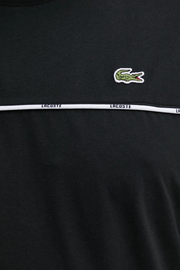 Bavlněné tričko Lacoste TH9842 černá