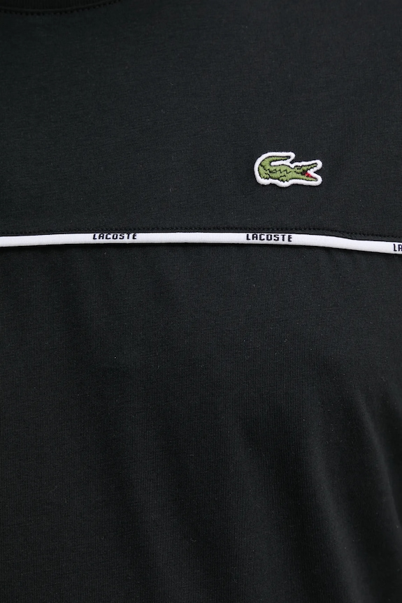 Bavlněné tričko Lacoste TH9842 černá