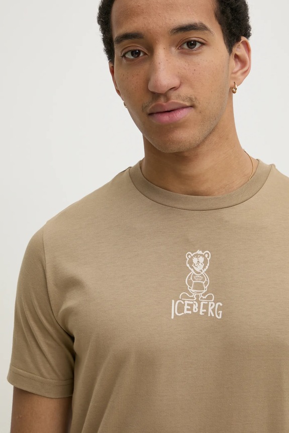 Iceberg t-shirt bawełniany zielony F018.6306