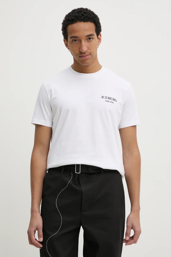 Iceberg t-shirt bawełniany regular biały F046.6327