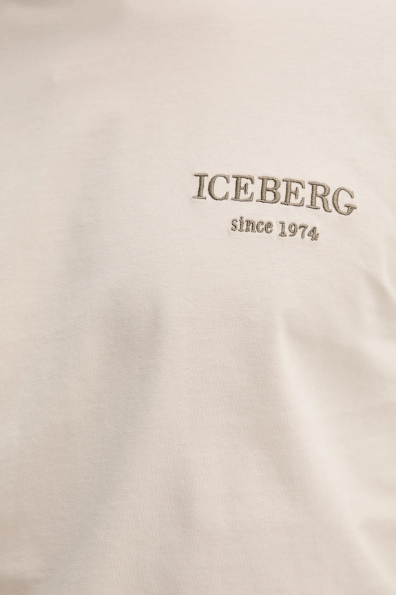 Bavlněné tričko Iceberg F046.6327 béžová