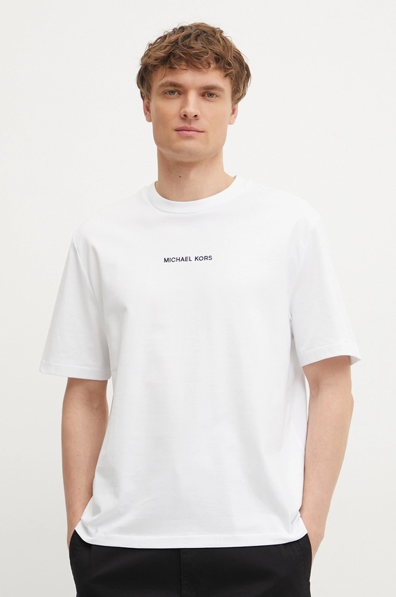 Michael Kors t-shirt bawełniany aplikacja biały CS450MM1V2