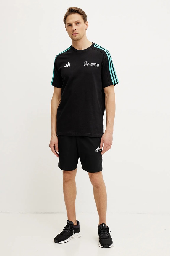 adidas t-shirt bawełniany x Mercedes JV5425 czarny AW25