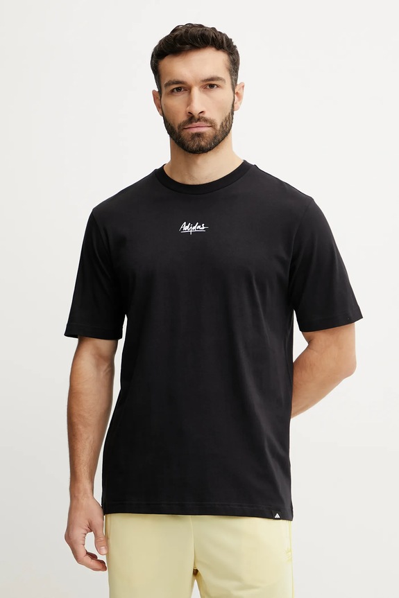 Îmbrăcăminte adidas tricou din bumbac JN7367 negru