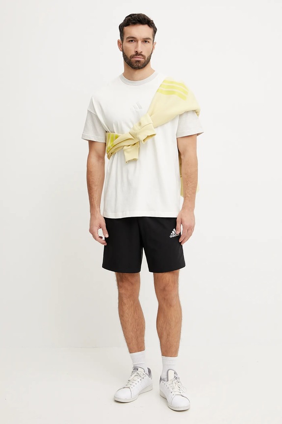 Βαμβακερό μπλουζάκι adidas ALL SZN CB Colorblock JJ3679 μπεζ SS25
