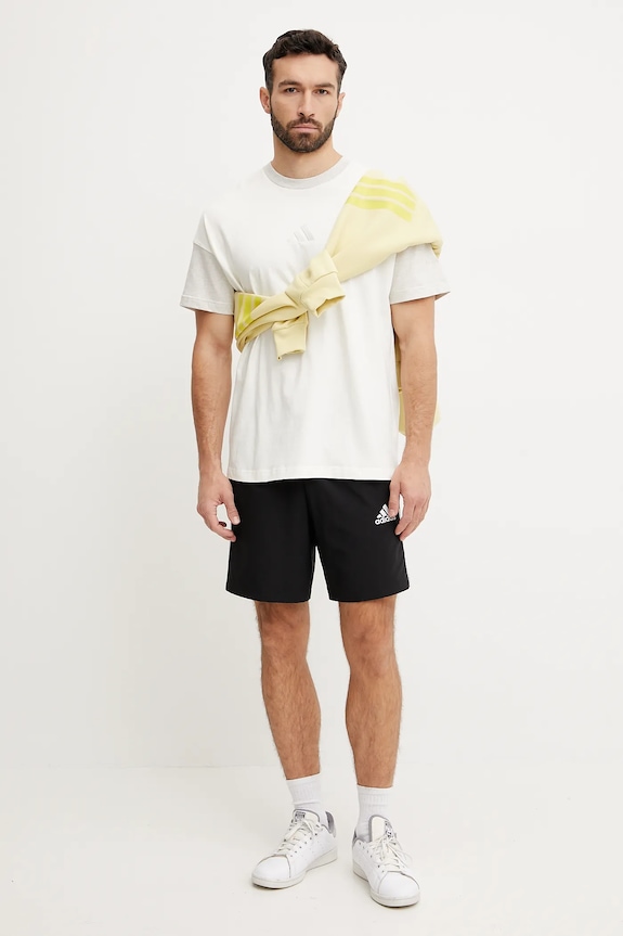 Βαμβακερό μπλουζάκι adidas ALL SZN CB Colorblock JJ3679 μπεζ SS25