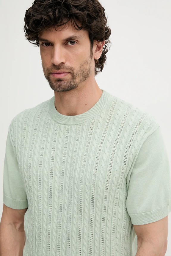 Lindbergh sweter bawełniany zielony 30.804115.PASTEL.GREEN