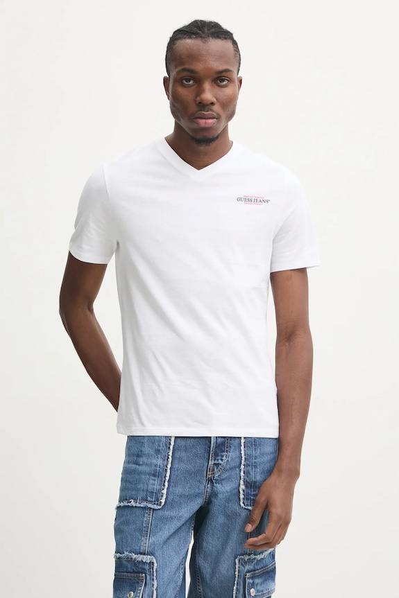 Tričko Guess Jeans slim biela M4YI50.K8HM0