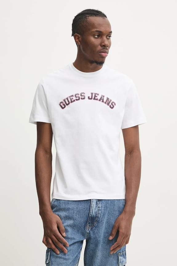 Tričko Guess Jeans potisk bílá M5RI75.K8FQ4