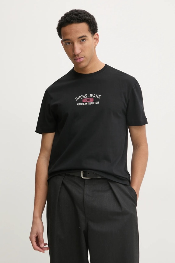 Guess Jeans t-shirt bawełniany nadruk czarny M5RI77.K8FQ4