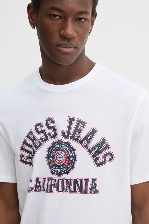 Guess Jeans pamut póló fehér M5RI80.K8HM0