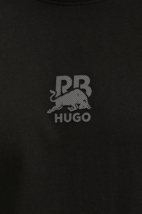 Памучна тениска HUGO x RACING BULLS 50542766 черен