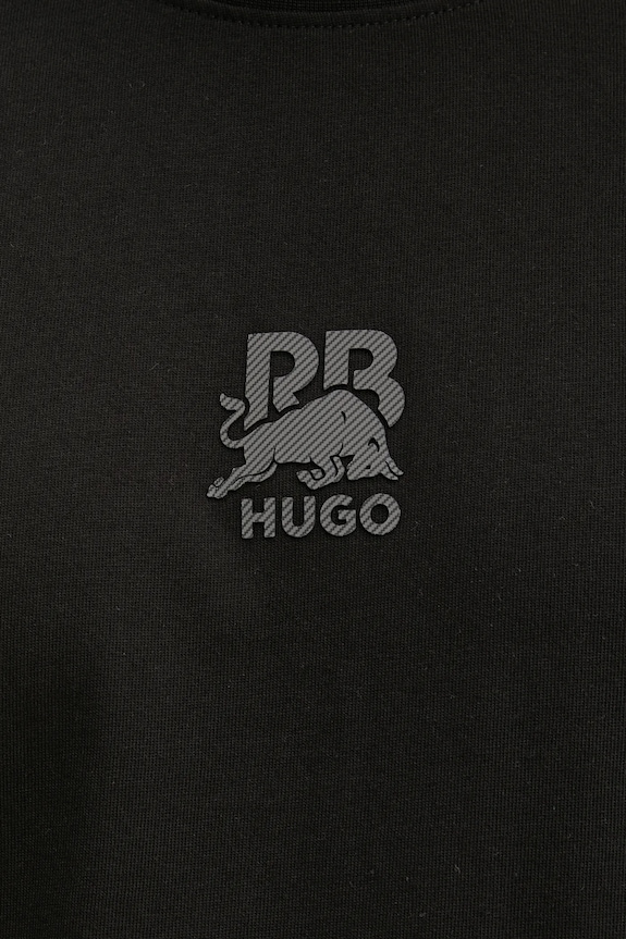 Памучна тениска HUGO x RACING BULLS 50542766 черен