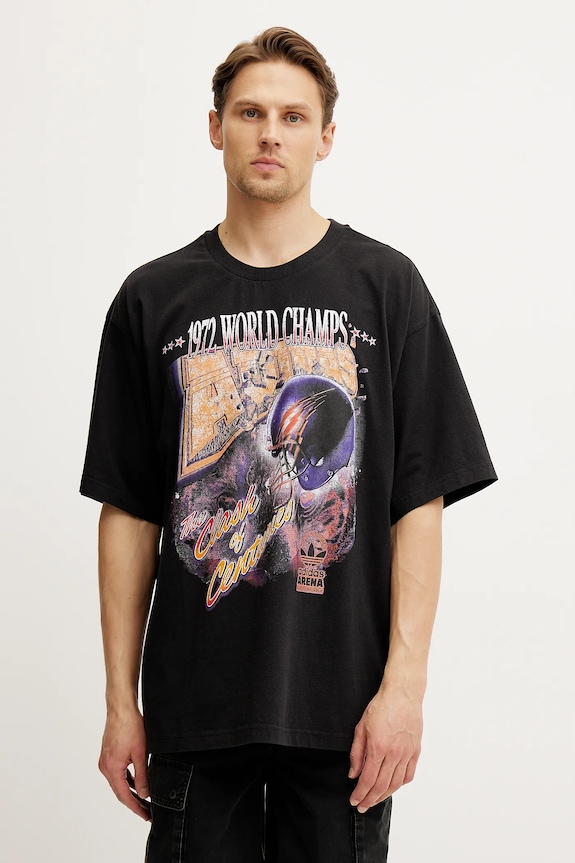 Βαμβακερό μπλουζάκι adidas Originals GRAPHIC SS TEE στάμπα μαύρο JY6297